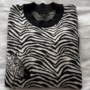 Banana Republic Zebra Pattern Crewneck Sweater